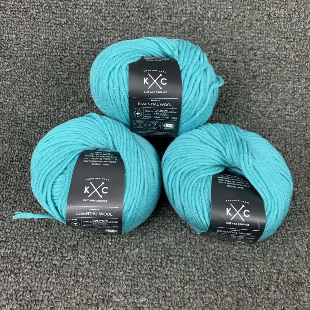 Lot Of 3 New K+C Essential Wool Waterfall Yarn Superwash Merino Discontinued